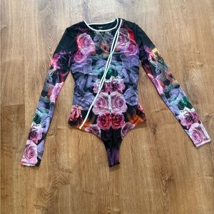 AFRM Multicolor Floral/Angels Long Sleeve Bodysuit